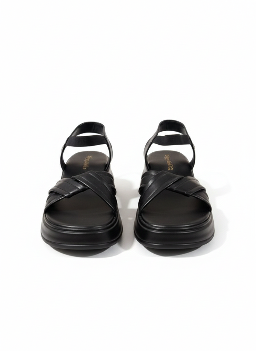 Cross Straps Chunky Comfort Sandals
