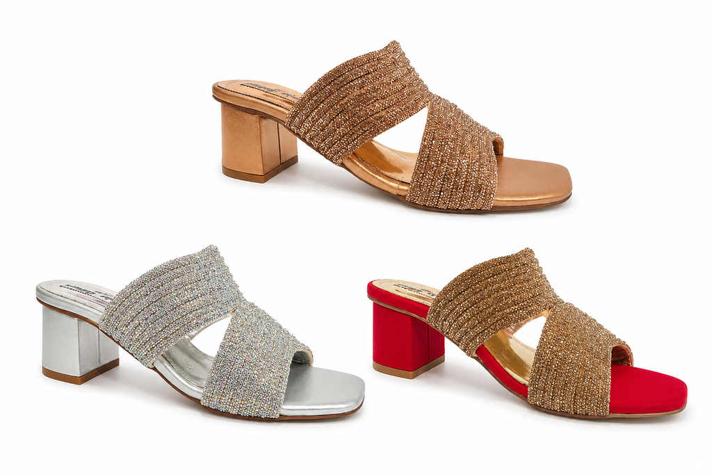 Happy Heels Crystal Glow Block Heel Collection
