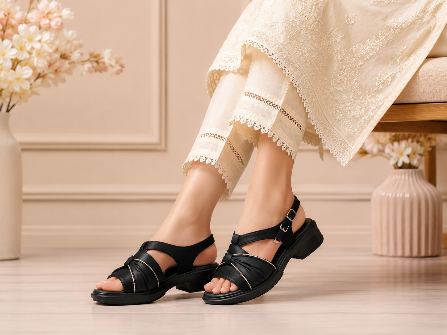 Happy Heels Comfort Spark Platform Sandals for Women