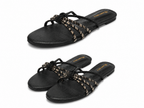 Elegant Silver Rhinestone Flat Sandal,Stylish Red Beaded and Black Flat Slippers