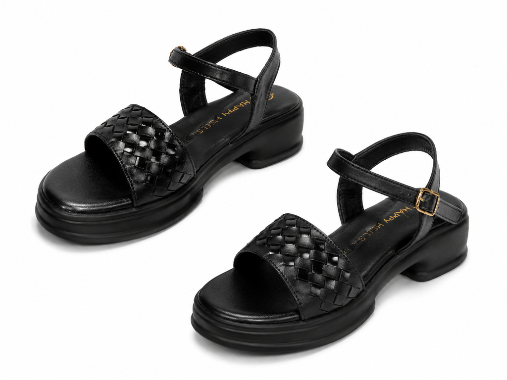 Happy Heels Elegant Woven Platform Sandals for Women