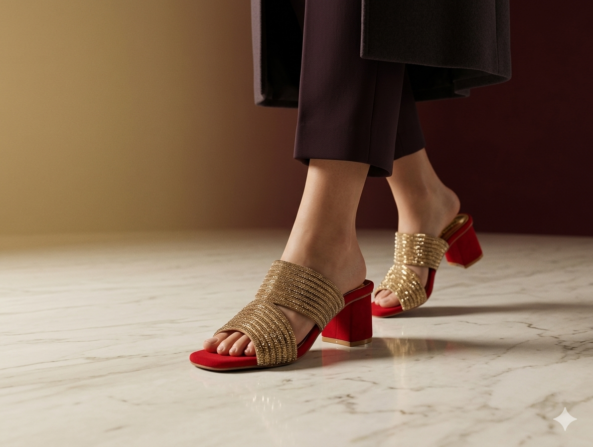Happy Heels Crystal Glow Block Heel Collection