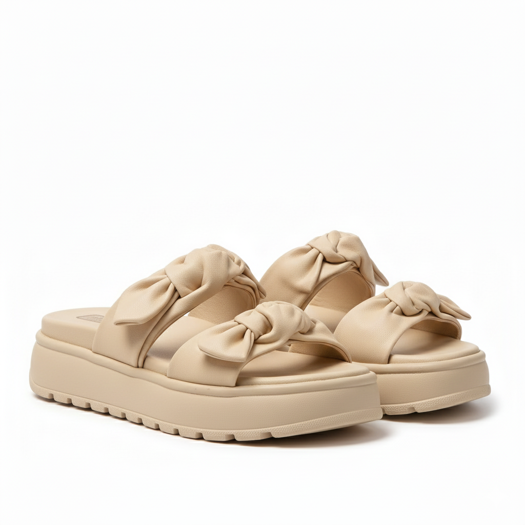 BowEase Women’s Chunky Platform Slides