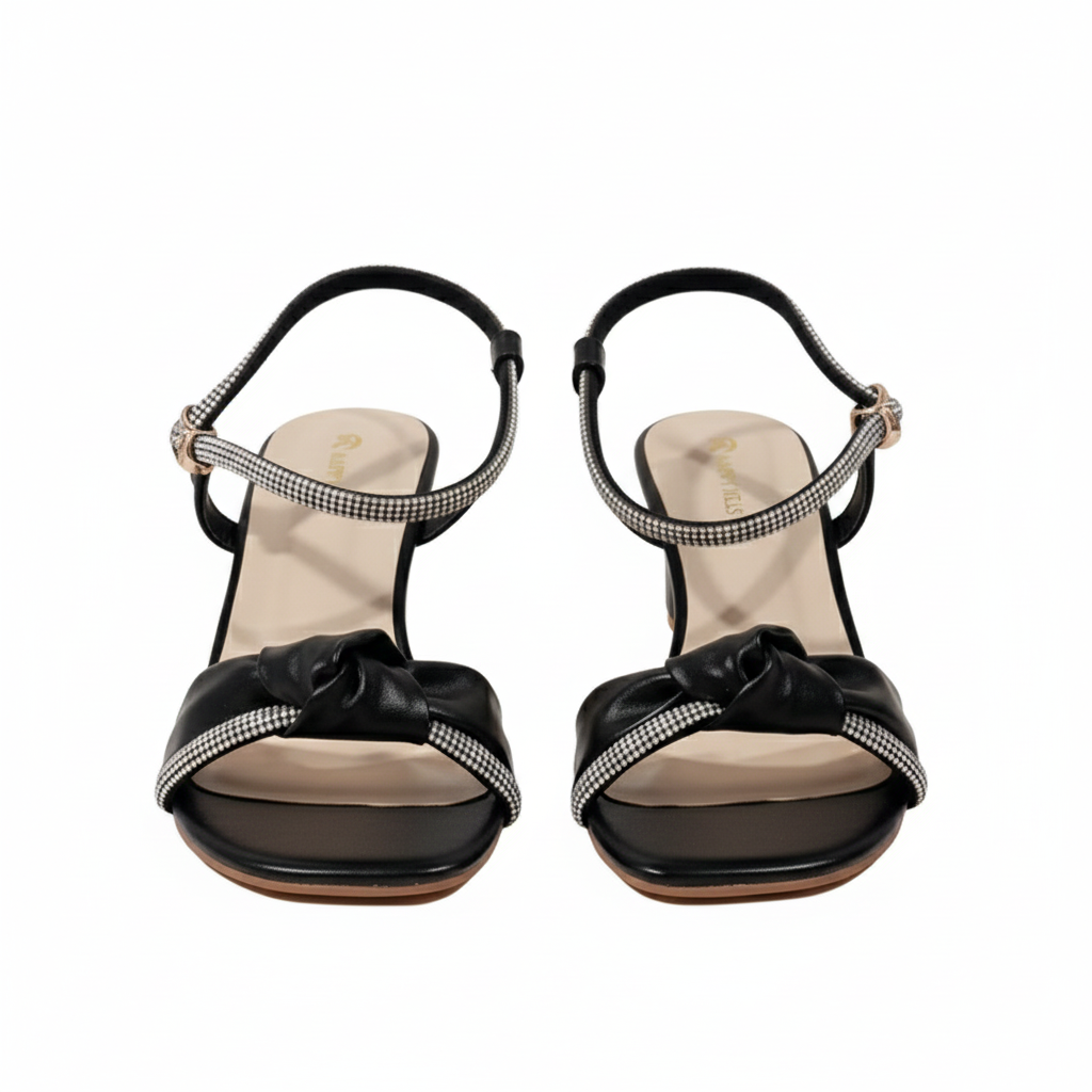 Stylish Crystal Muse Block Heels